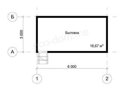 Проект бытовки 3х6 №03