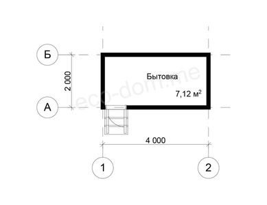 Проект бытовки 2х4 №04