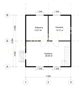 Проект дома из бруса 8х7 № ДБ-126