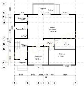 Проект дома из бруса № ДБ-134