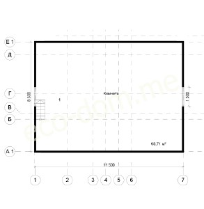 Проект дома из бруса № ДБ-134