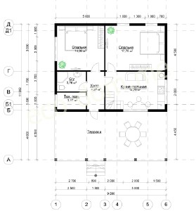 Проект дома из бруса № ДБ-135