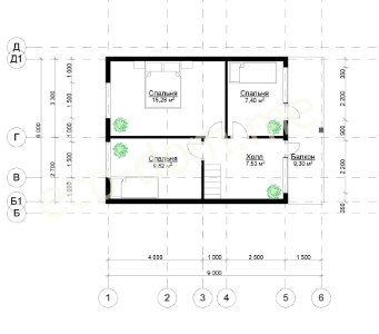 Проект дома из бруса № ДБ-135