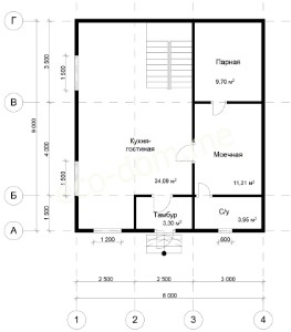 Проект дома из бруса № ДБ-139