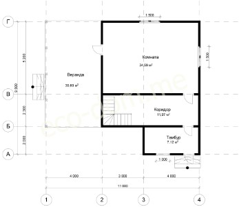 Проект дома из бруса № 145