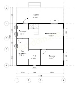 Проект дома из бруса № 153