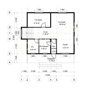 Проект дома из бруса № 157