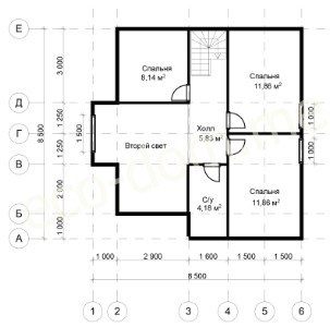 Проект дома из бруса № 158