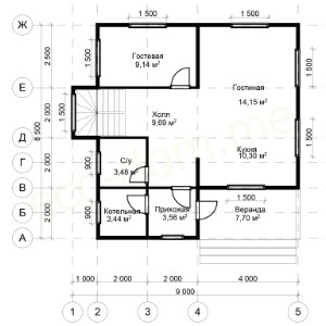 Проект дома из бруса № 159