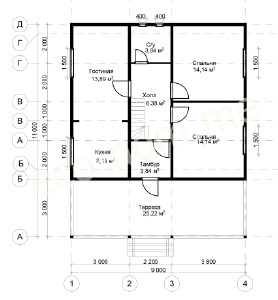 Проект дома из бруса № 160
