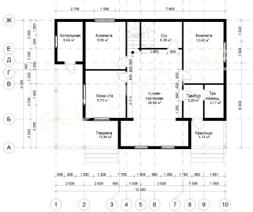 Проект дома из бруса № 163