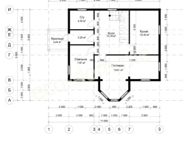 Проект дома из бруса № 164