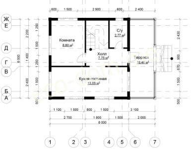 Проект дома из бруса № 166