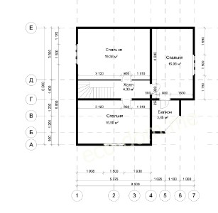 Проект дома из бруса № 173
