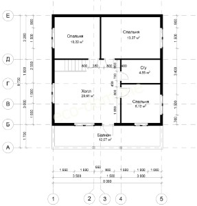 Проект дома из бруса № 177