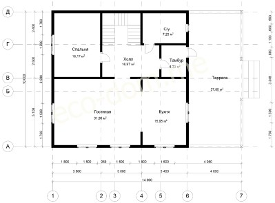 Проект дома из бруса № 192