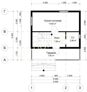 Проект дома из бруса № 195