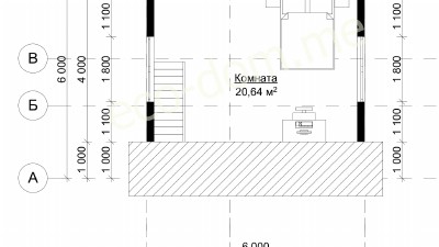 Проект дома из бруса 6х6 № ДБ-55