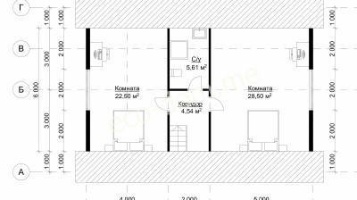 Проект дома из бруса 8х11 № ДБ-65