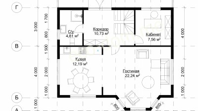 Проект дома из бруса 10х9 № ДБ-67