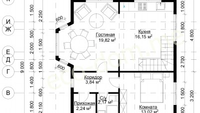 Проект дома из бруса 9х8 № ДБ-70