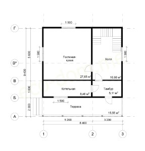 Проект дома из бруса 9*10 № ДБ-124