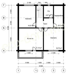 Проект дома из бревна 9х11 № ДиБ-73