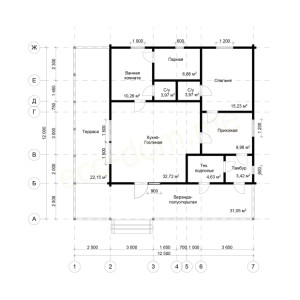 Проект элитного дома из бруса 12х13 ЭД-97