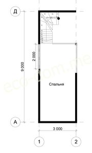 Проект дома из бруса 9х7 № ДБ-77