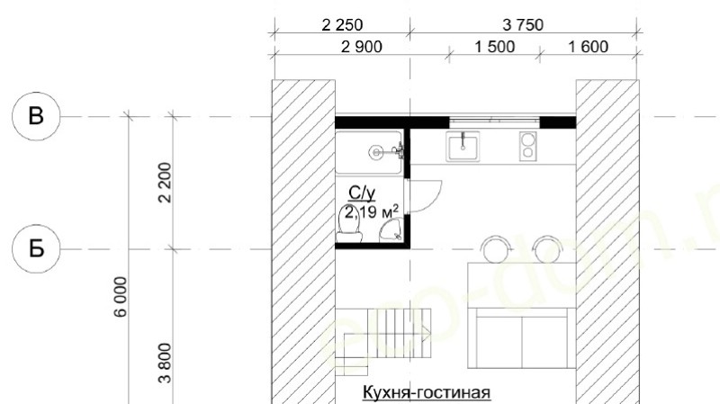 А фрейм дом-шалаш 6х6 м № ДШ-01