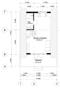 А фрейм дом-шалаш 6х6 м № 02
