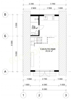 А фрейм дом-шалаш 6х6 м № 02