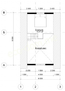 А фрейм дом-шалаш 6х6 м № 02