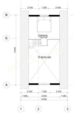А фрейм дом-шалаш 6х6 м № 05
