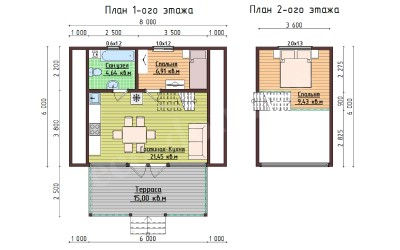 А фрейм дом-шалаш 6х6 м № 10