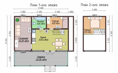 А фрейм дом-шалаш 6х6 м № 12