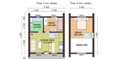А фрейм дом-шалаш 6х6 м № 16