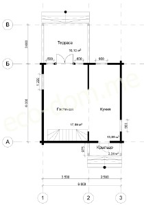 Проект элитного дома 6х6 № ЭД-101
