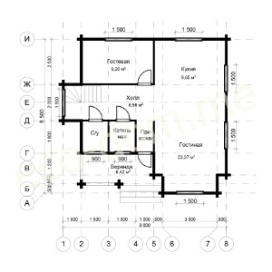 Проект элитного дома 8,5х9 № ЭД-102