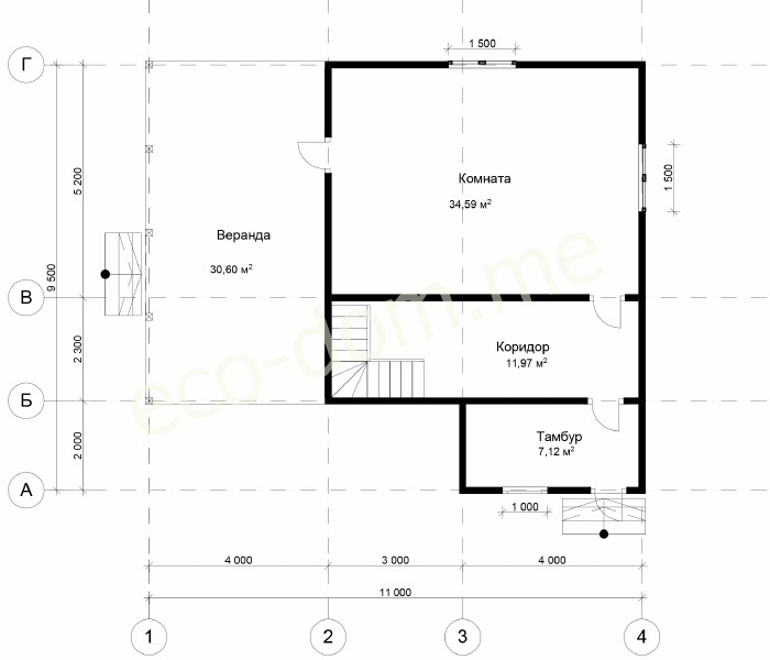 Проект элитного дома 9х11 № ЭД-105
