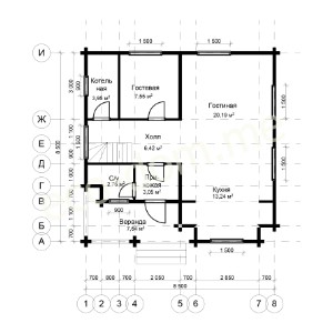 Проект элитного дома 8х8 № ЭД-106