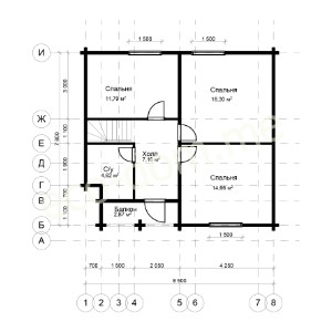 Проект элитного дома 8х8 № ЭД-106
