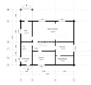 Проект элитного дома 12х11 № ЭД-107