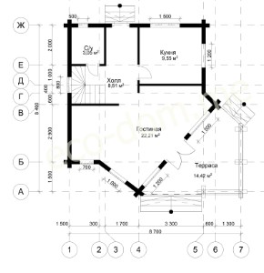 Проект элитного дома 8х9 № ЭД-113