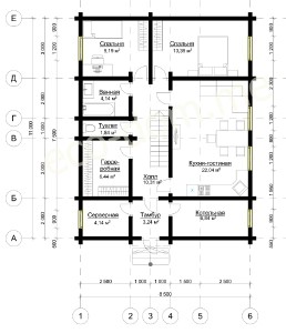 Проект дома из бревна 11х9 № ДиБ-82