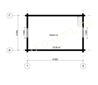 Проект элитного дома из бруса 6х8 № ЭД-83