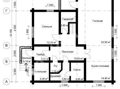 Проект дома из бруса 13х10 № ЭД-57