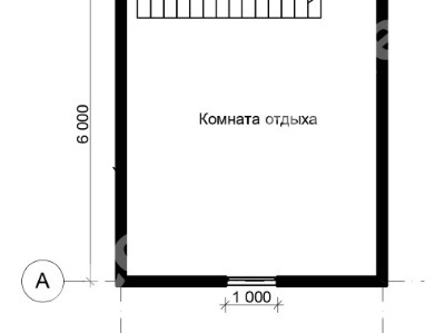 Проект бани из бруса 6х6 № Б-09