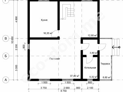 Проект дома из бруса 10х9 № ДБ-90