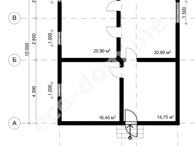 Проект дома из бруса 10х8 № ДБ-92
